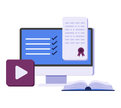 Computer monitor and book graphic